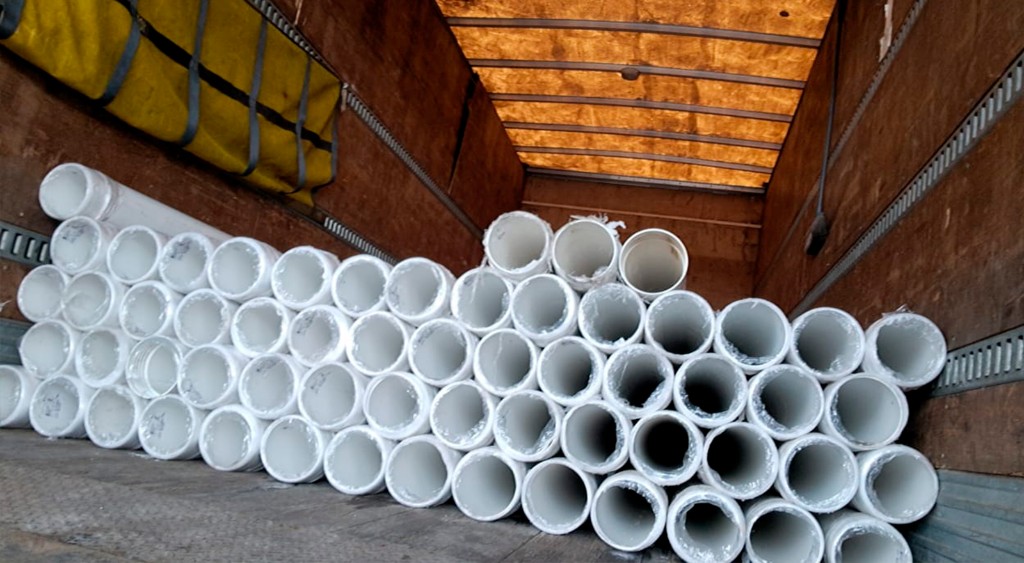 Pozos profundos — tubería SDR21 en transporte, Pacora